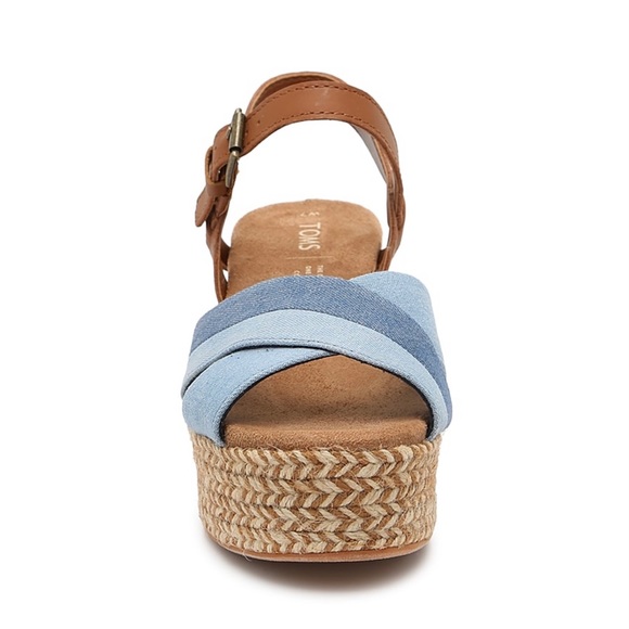 *NIB* TOMS Willow Espadrille Wedge Color-Denim/Tan main image 3
